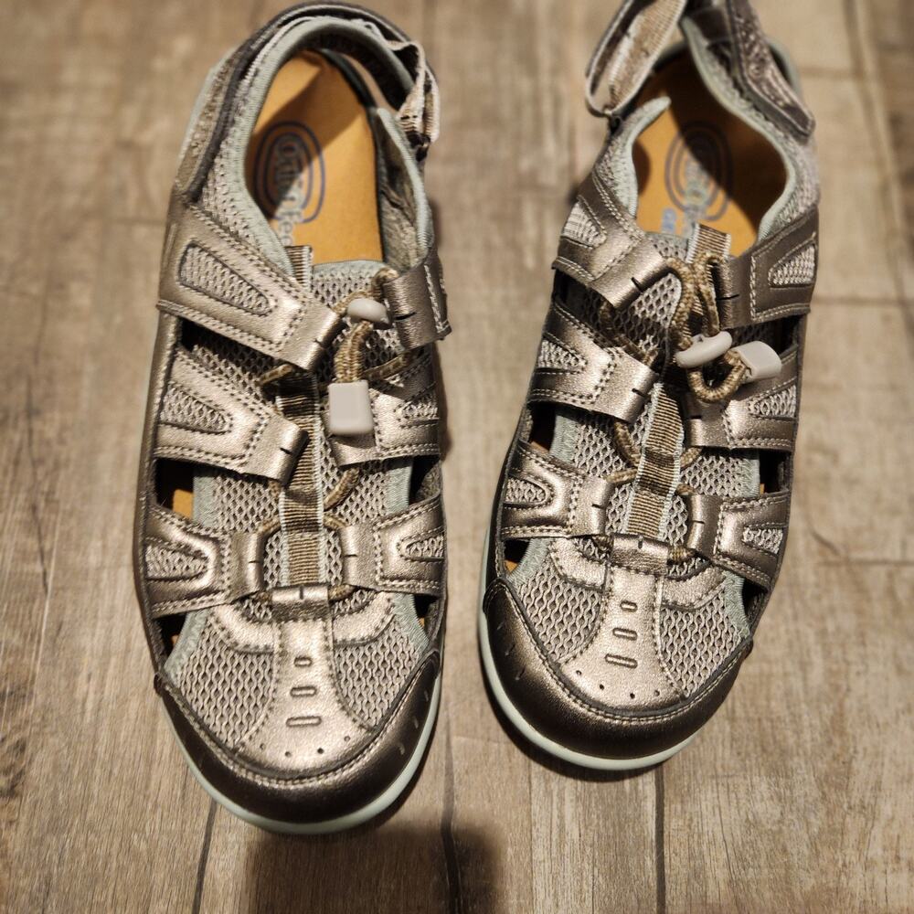 Orthofeet Verona Sandals Womens Size 11W Metallic Pewter Casual Orthopedic Shoe